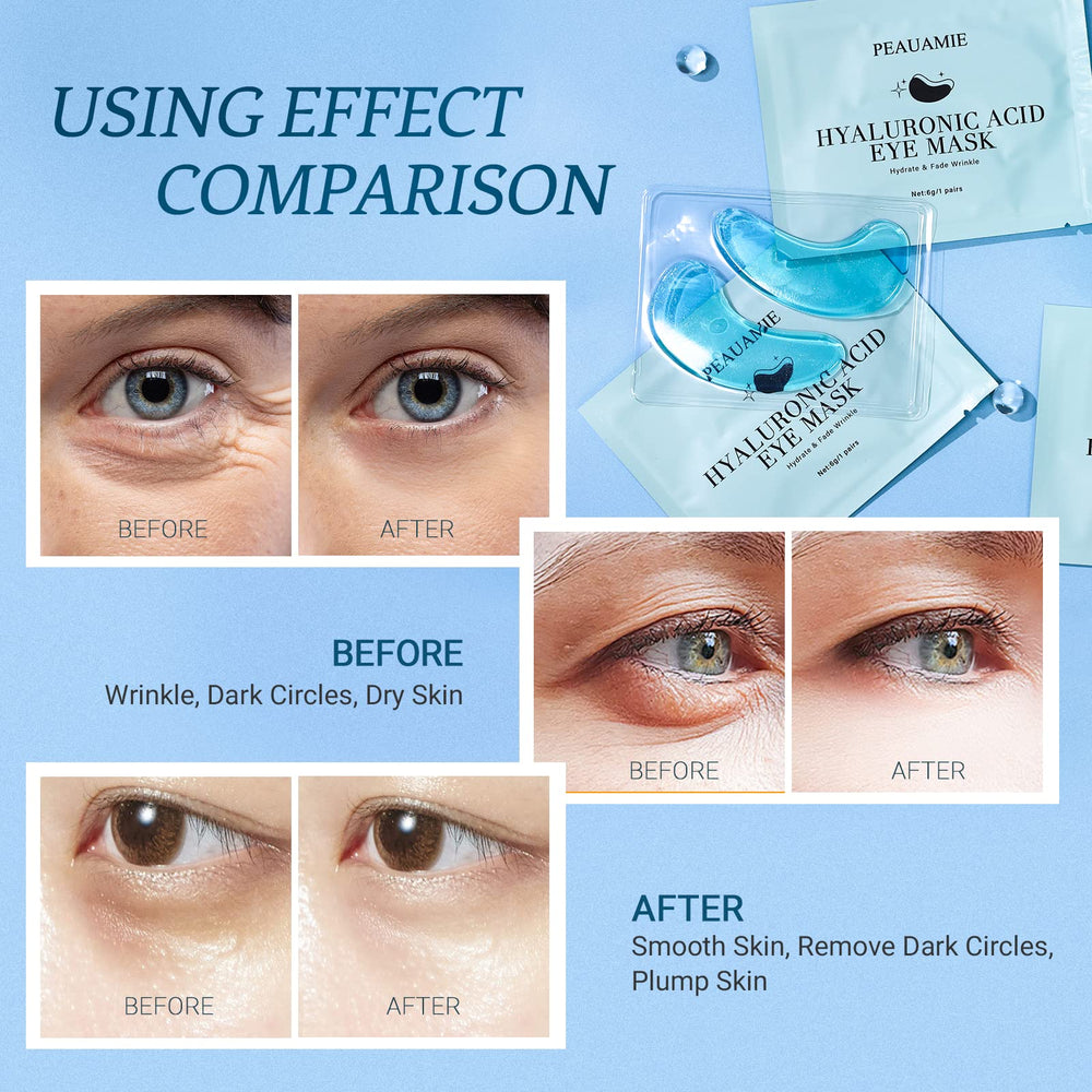 PEAUAMIE patch applied under eye on model demonstrating comfort