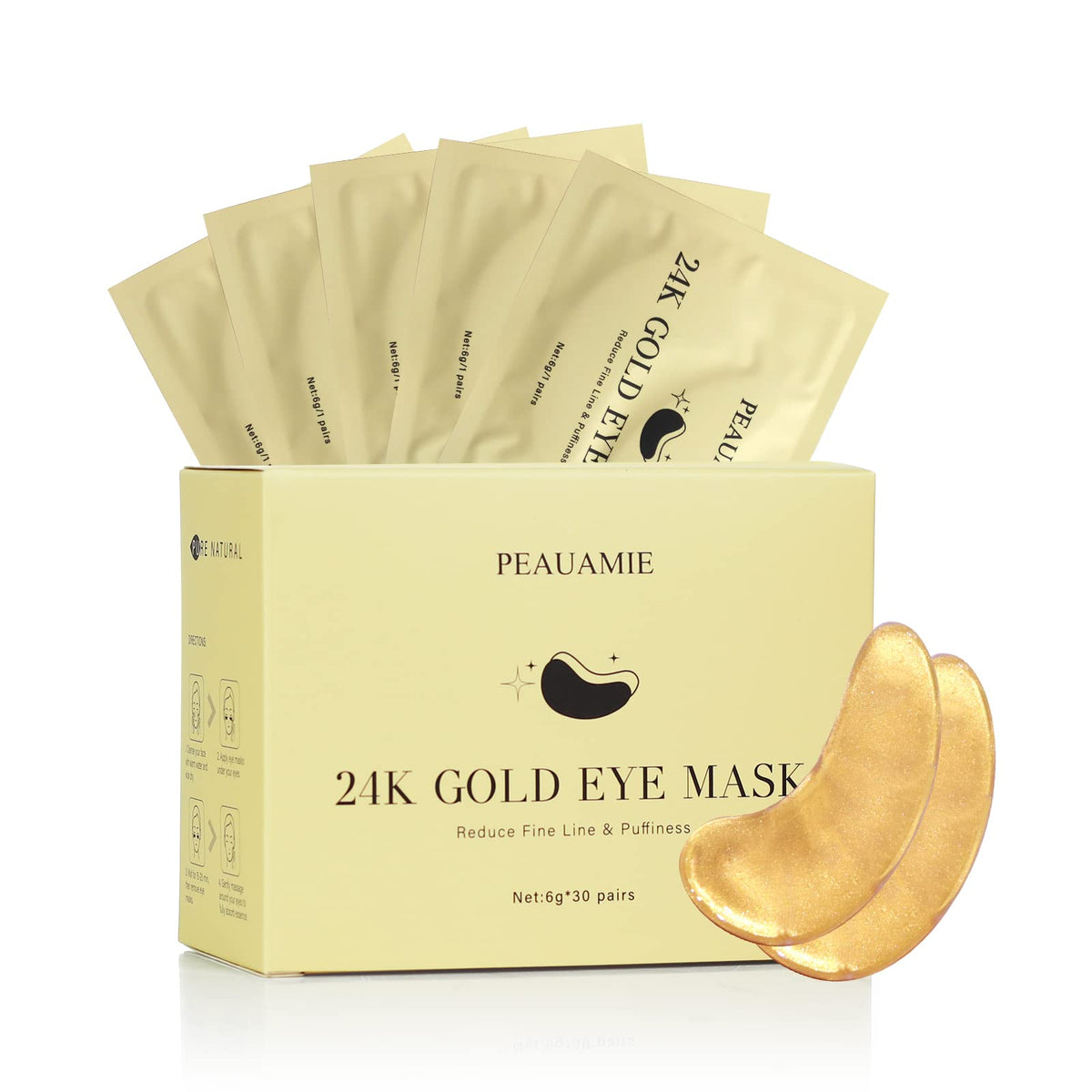 PEAUAMIE box of 30 pairs showing hygienic packaging and travel-ready convenience