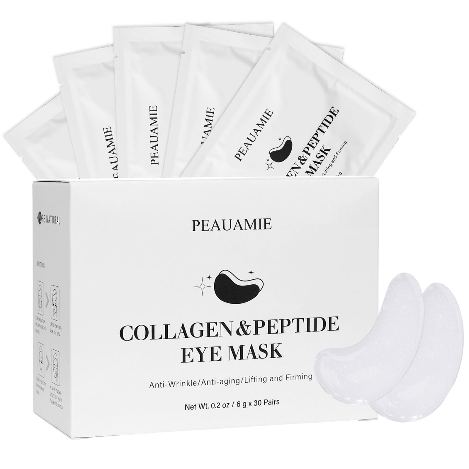 PEAUAMIE front packaging showing 30 pairs and benefits