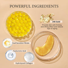 PEAUAMIE gold hydrogel close-up showing smooth texture for even ingredient delivery