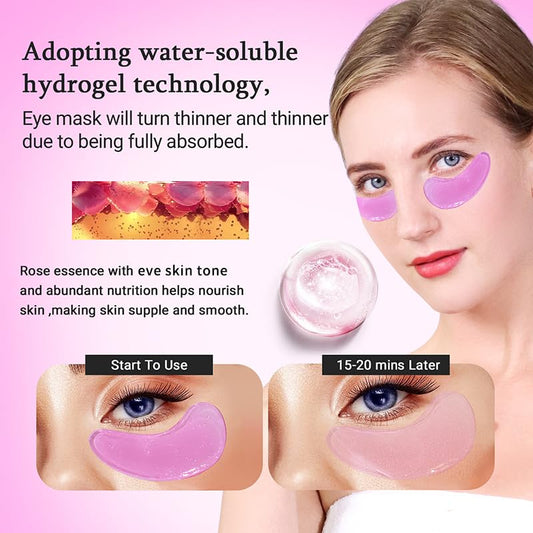 PEAUAMIE close-up of a single rose eye patch showing smooth hydrogel