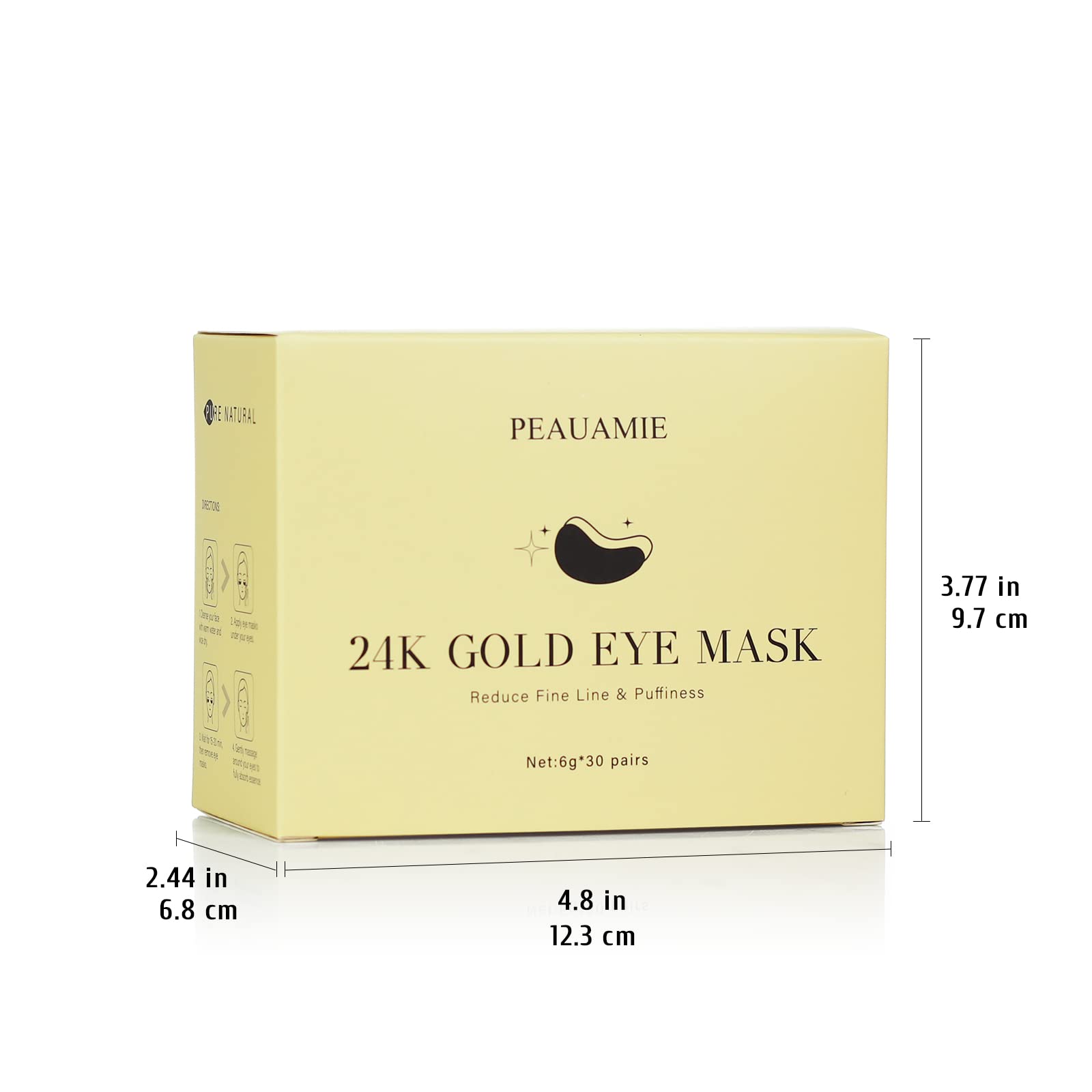 PEAUAMIE patch held in hand to show size and precise under-eye coverage