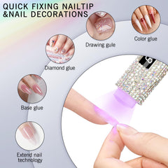 peccera handheld in use curing a single nail for quick touch-ups
