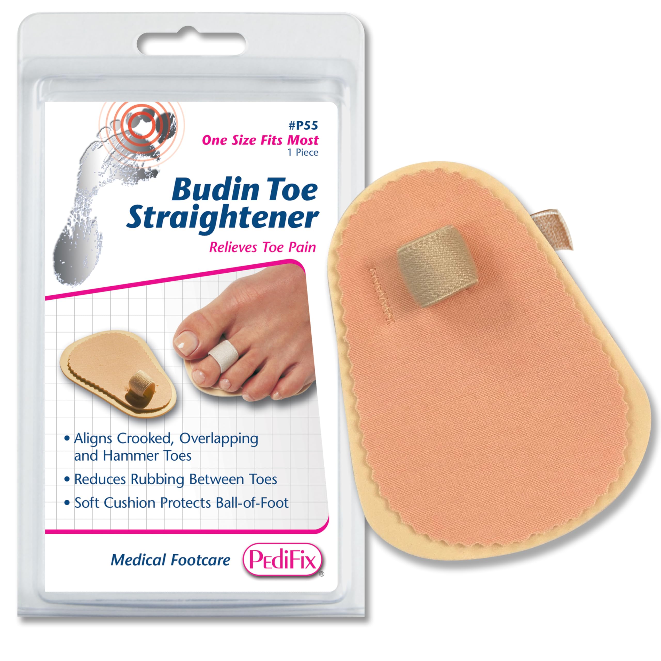 Pedifix Budin front view showing slim toe loop and pad for comfortable fit