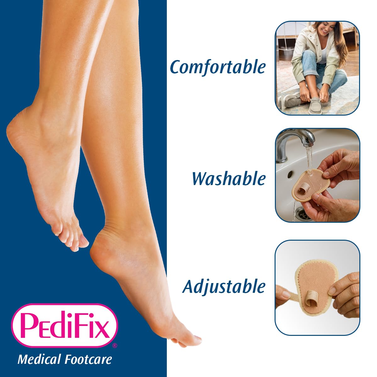 Pedifix Budin metatarsal pad detail demonstrating soft shock‑absorbing support
