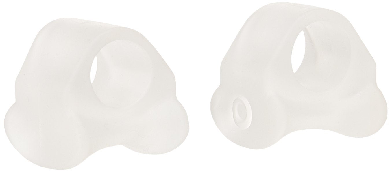 Pedifix visco-gel toe spacer front packaging showing medium size and secure loop benefit