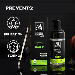 Pee Safe in-shower use demonstrating quick rinse-off