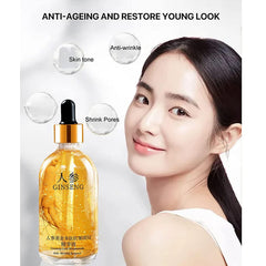 Peehss whole ginseng root immersed in liquid illustrating botanical potency and authenticity