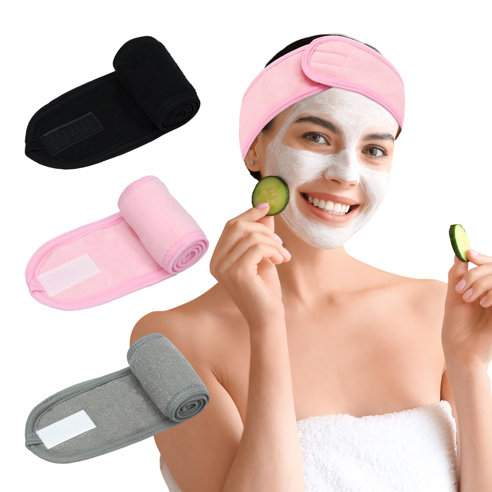 Pejnl front view of three headbands showing color set and packaging benefit