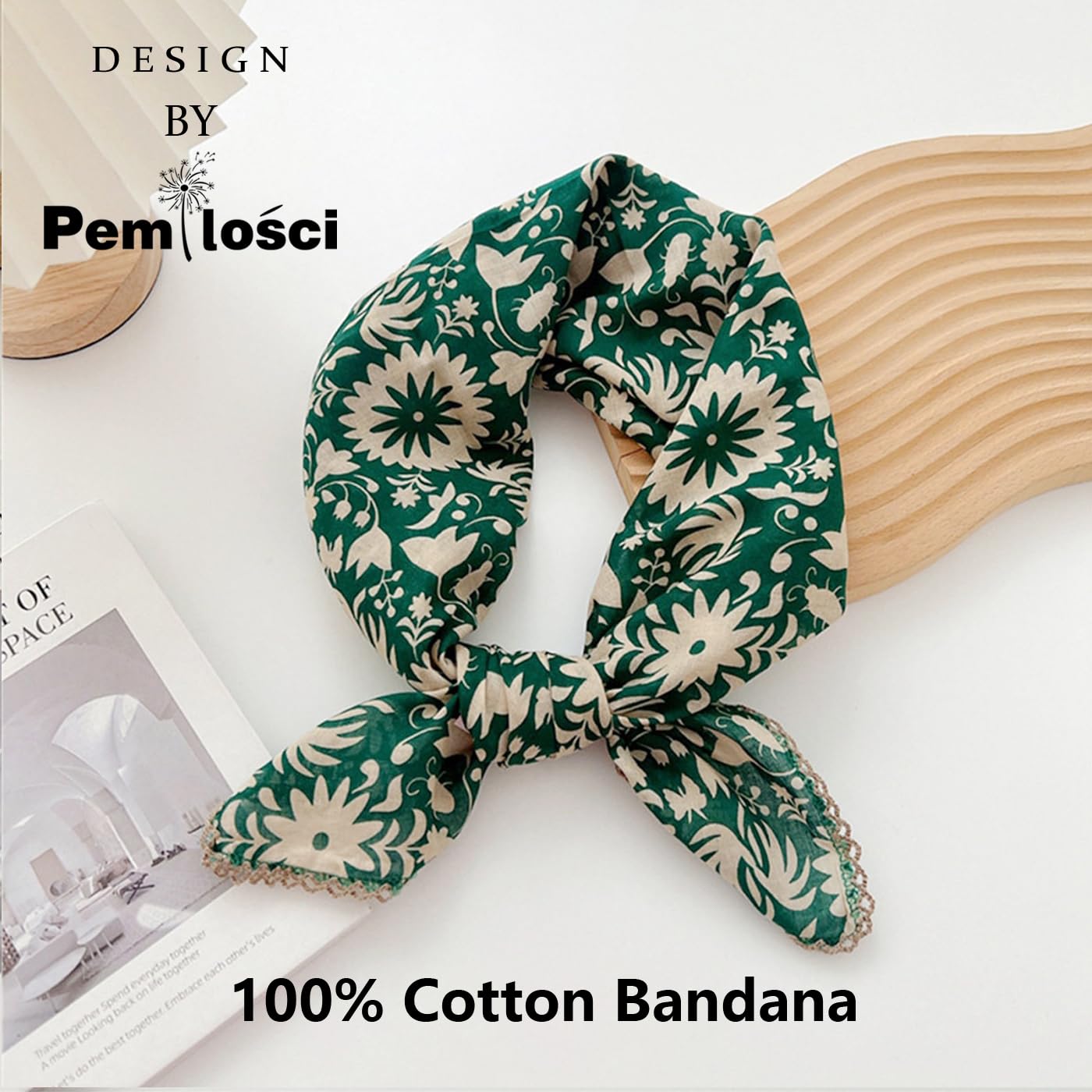 Pemilosci model wearing bandana as head wrap demonstrating full coverage benefit