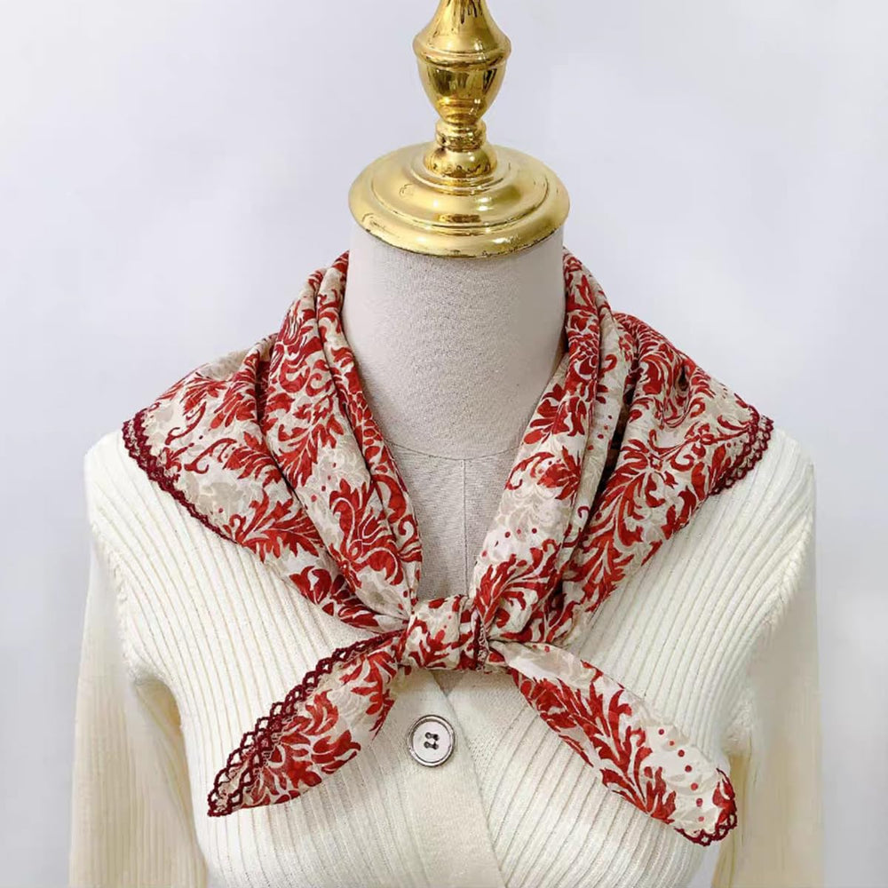 Pemilosci bandana looped on handbag for color pop and decorative practicality