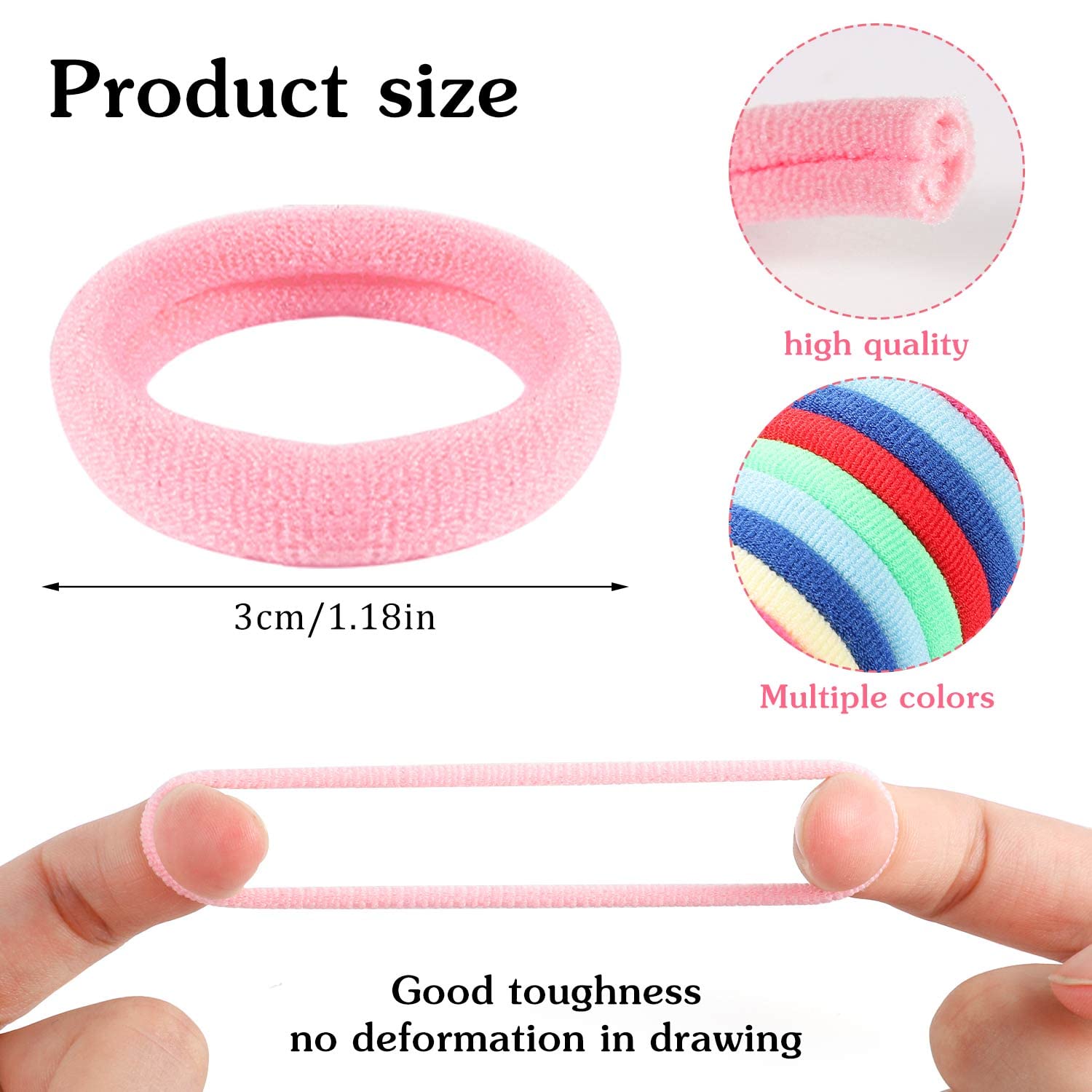 Pengxiaomei spread of multicolor hair ties highlighting vibrant matching options