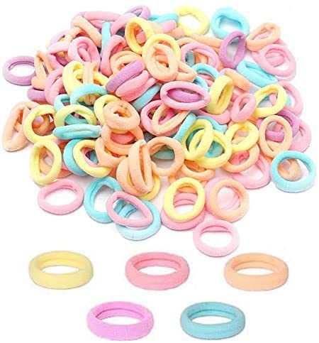 Pengxiaomei front packaging showing 200 colorful gentle hair ties for toddlers