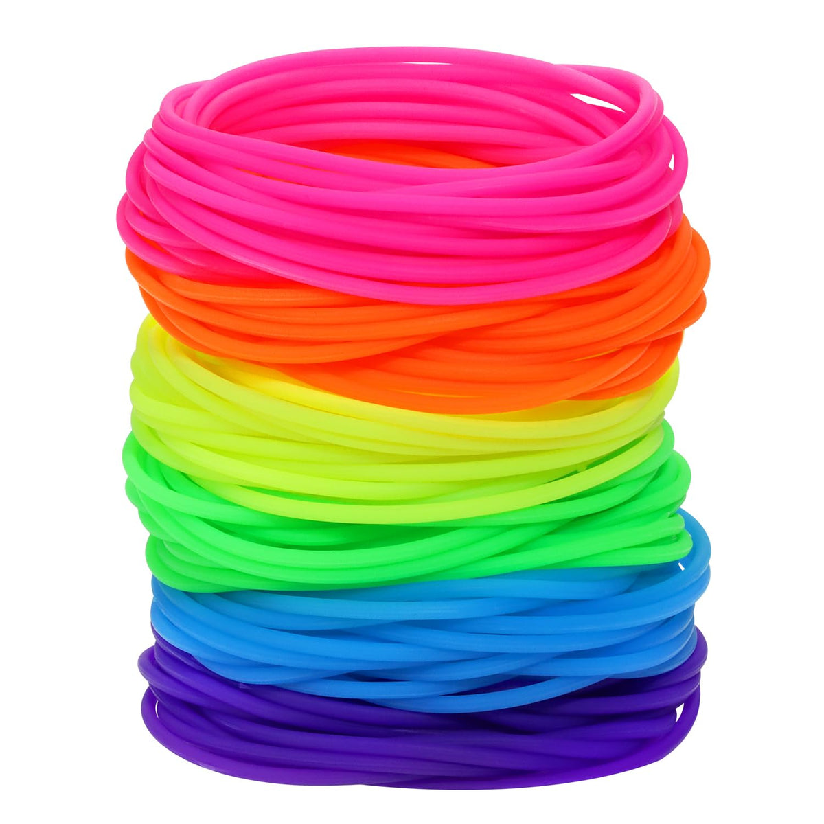 PENTA ANGEL front pack of neon silicone bracelets showing full set and colors