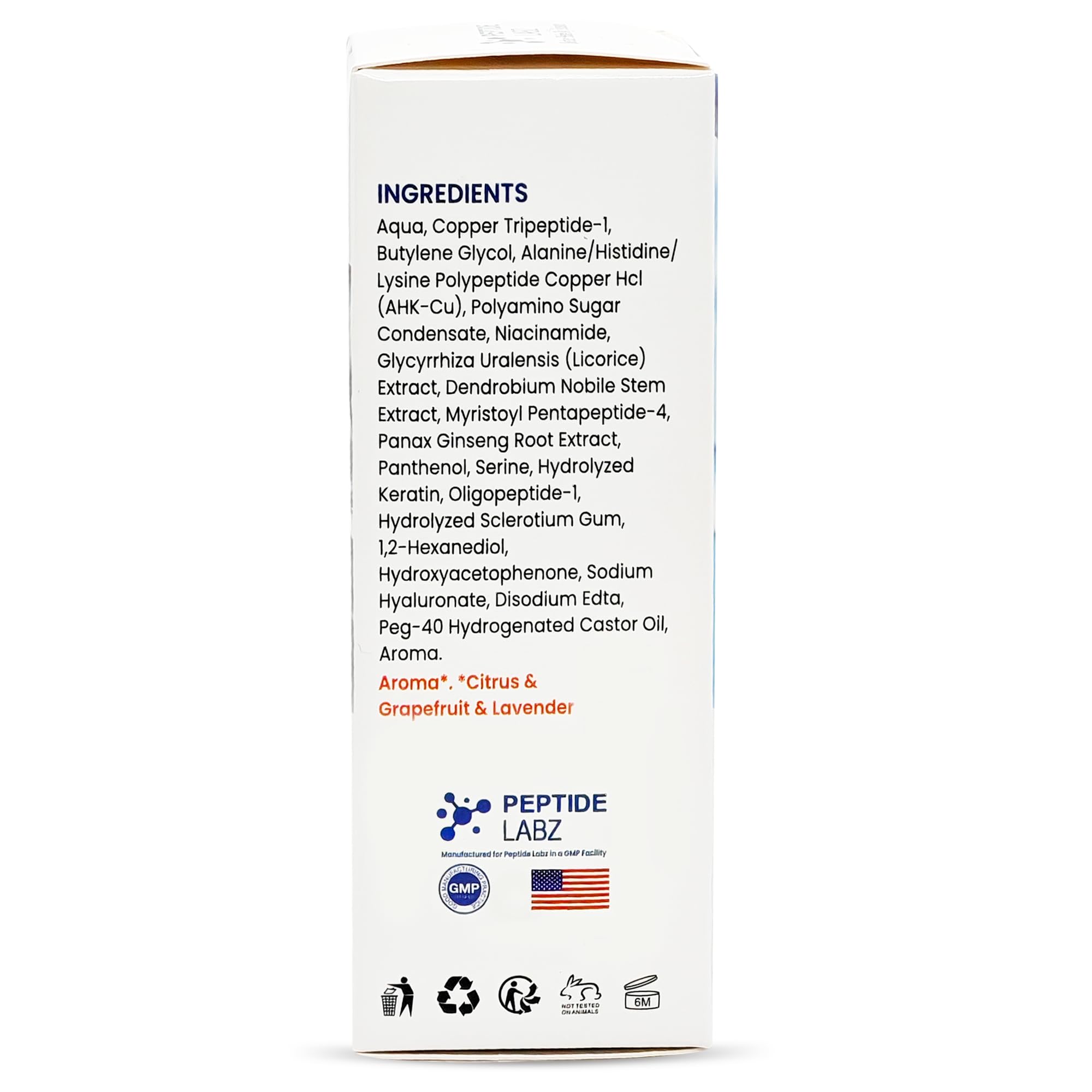 PeptideLabz licorice root and ginseng ingredients highlighting soothing benefits