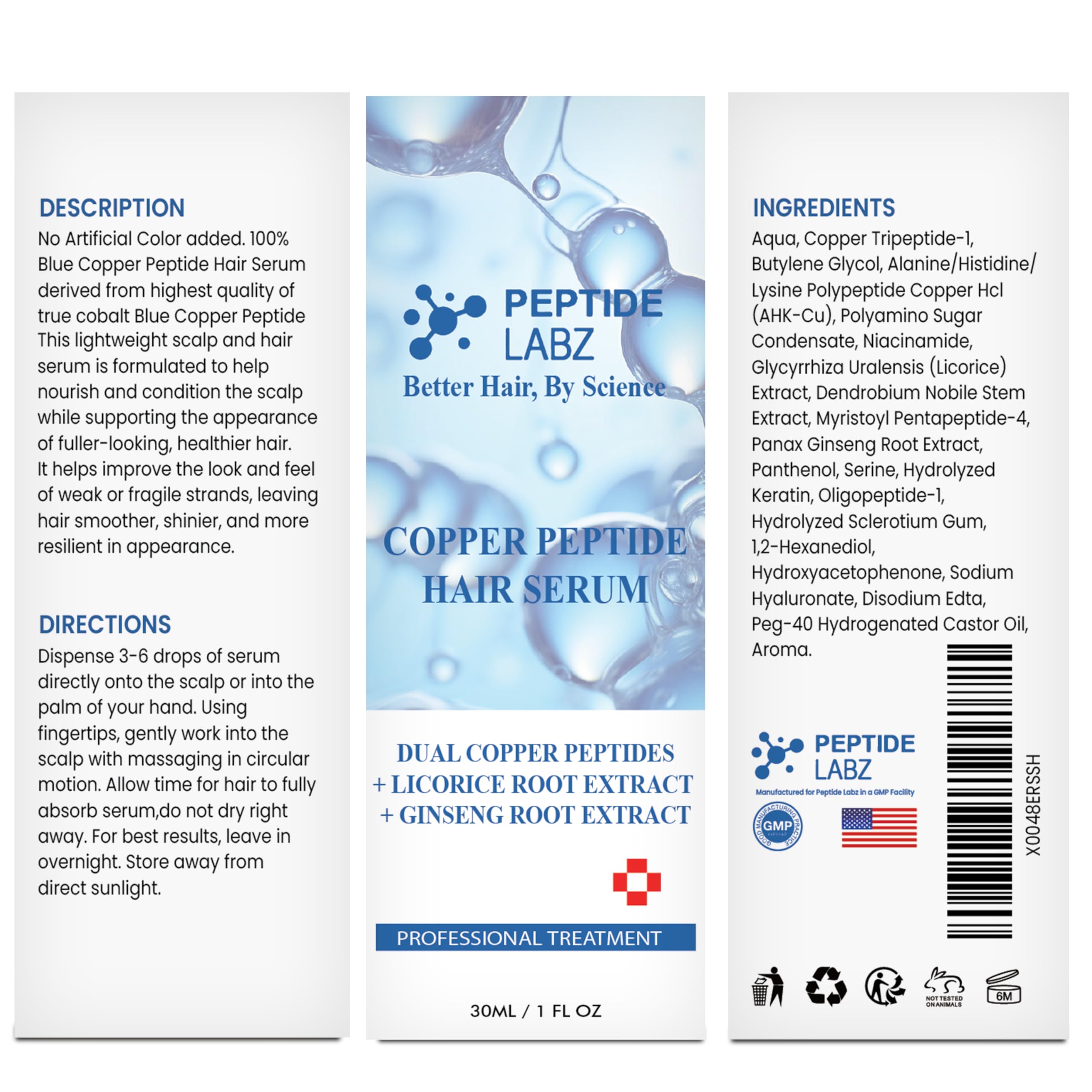 PeptideLabz packaging with ingredients label to show dual peptide and licorice root benefits