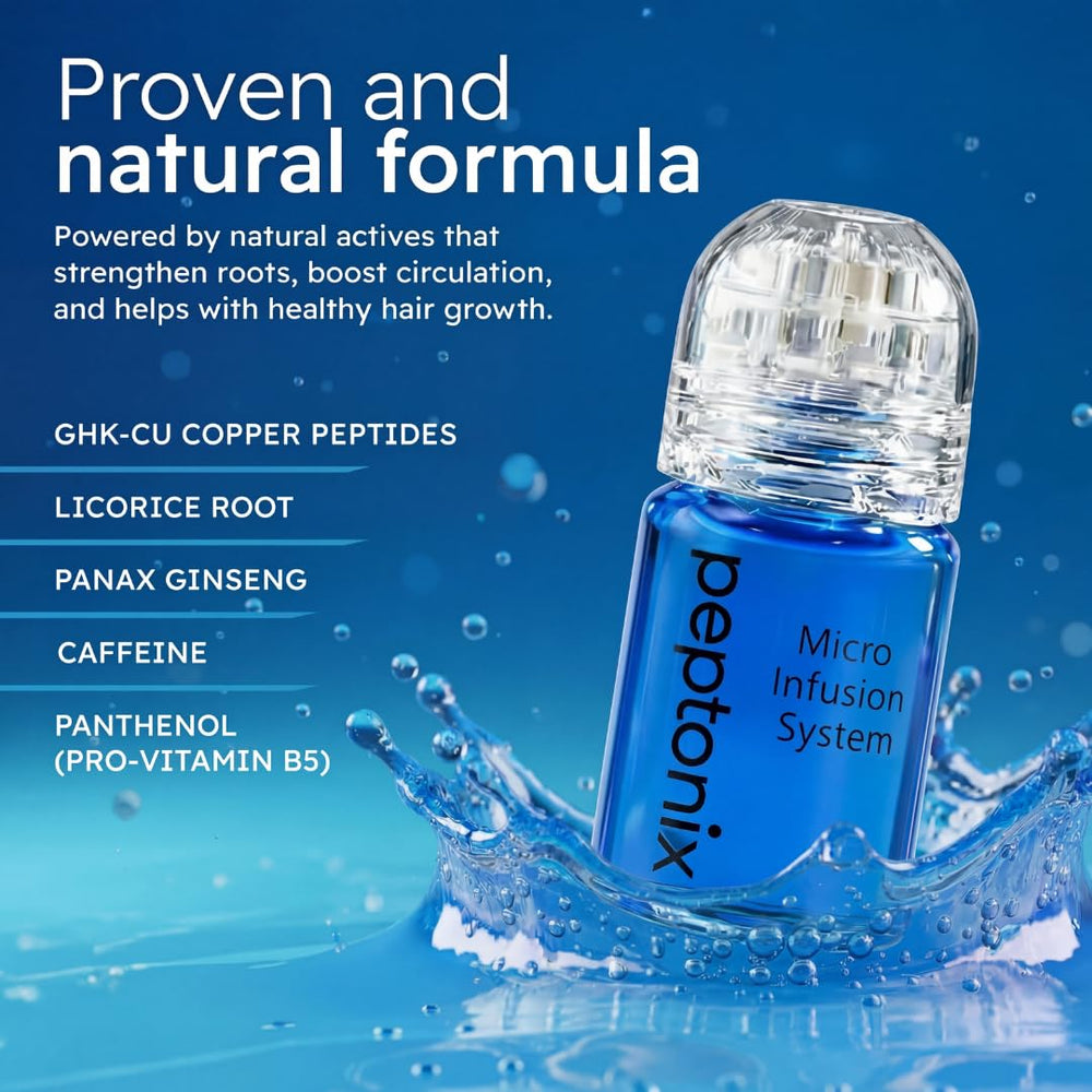 Peptonix bottles next to measuring guide, illustrates three month supply