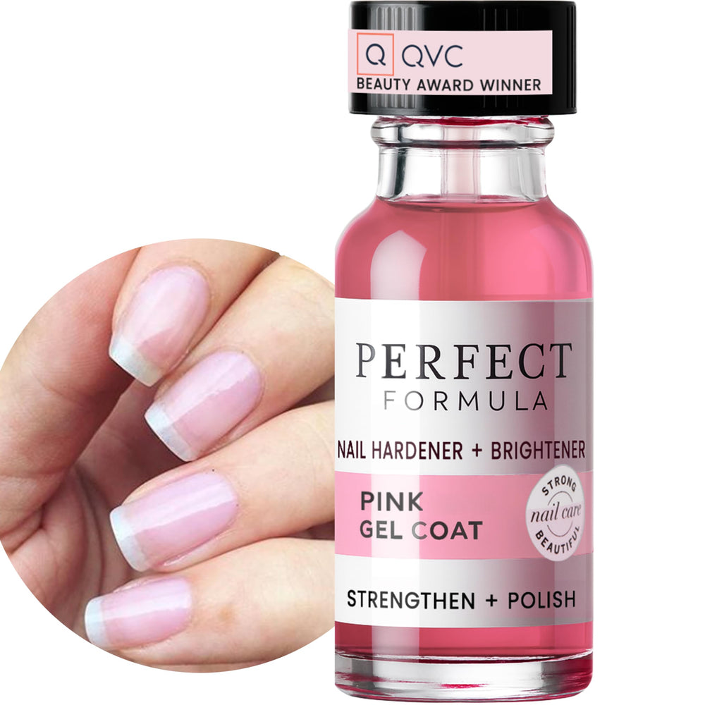 Perfect Formula front bottle showing glossy pink gel and compact size benefit