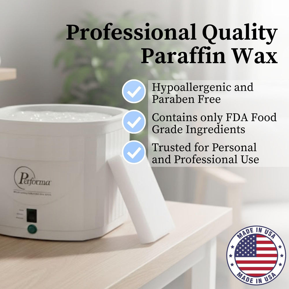 Performa melted wax in heater clear liquid for even heat distribution benefit