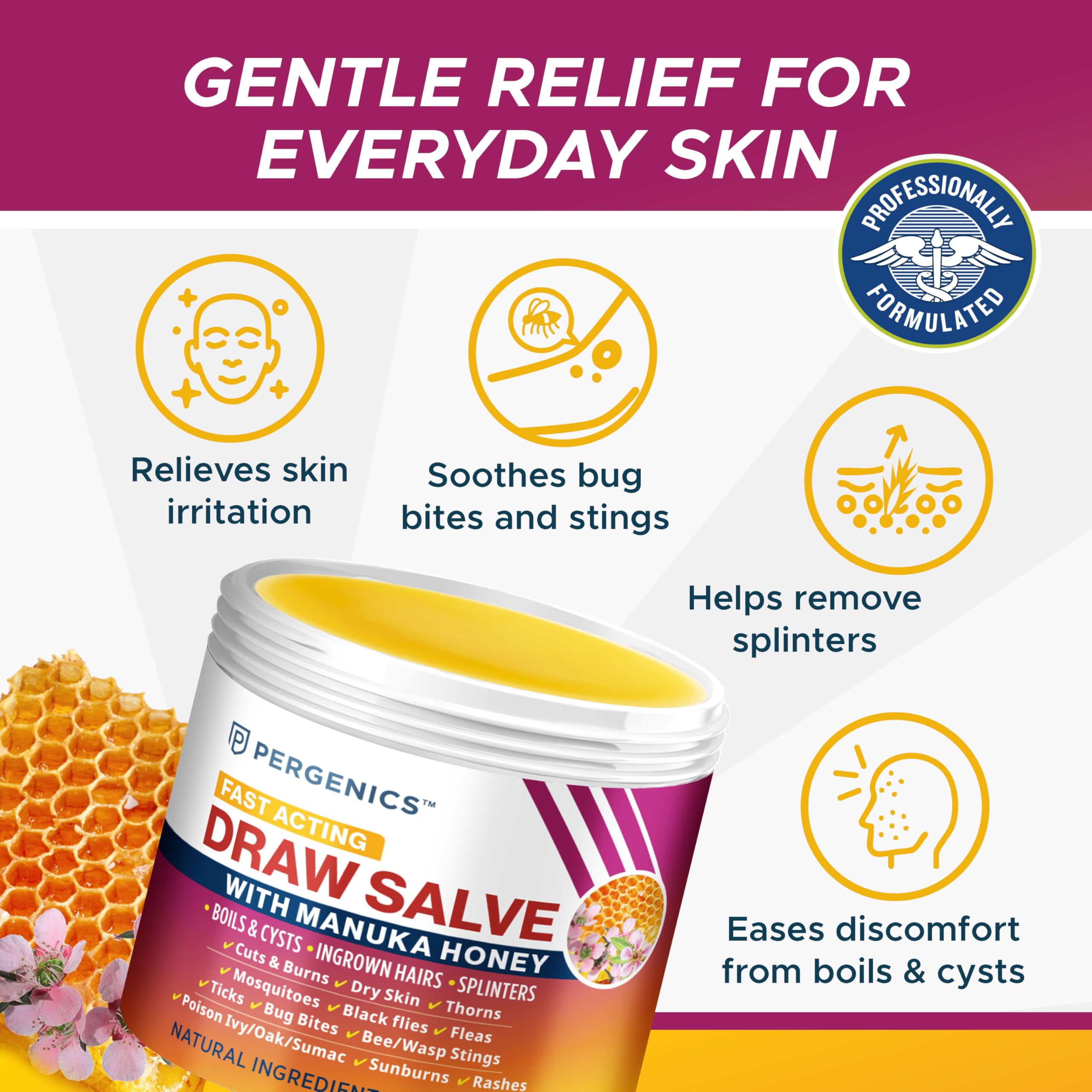 Pergenics applied to skin demonstrating protective balm and soothing feel