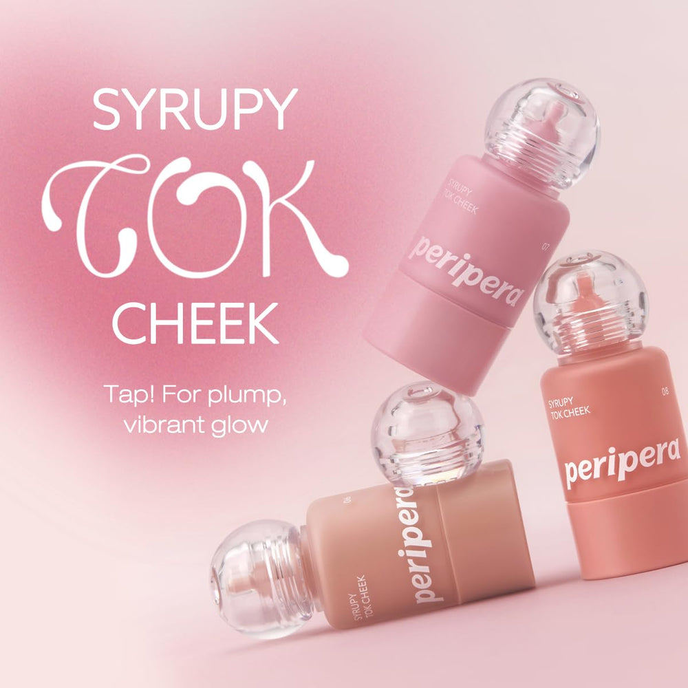 Peripera close-up of liquid drop texture demonstrating syrupy glow and blendability benefit