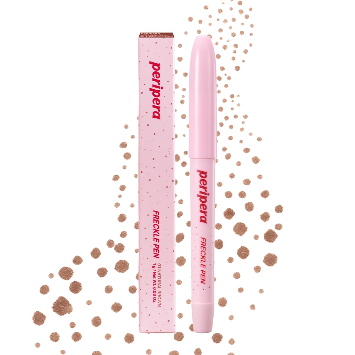 Peripera freckle pen front packaging showing product and shade for easy selection