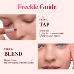 Peripera freckle pen with other makeup items flatlay suggesting styling options