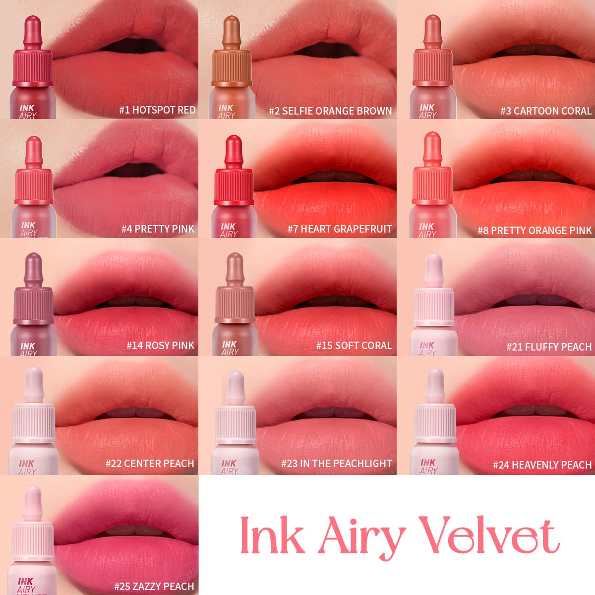 Peripera tint texture swatch showing velvety finish and moisturizing effect