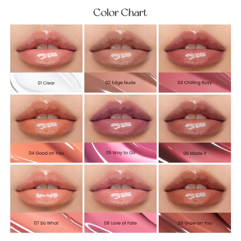 Peripera swatches on arm showing true rosy hue and high-shine payoff