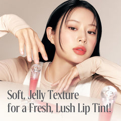 Peripera gel texture swipe illustrating smooth, hydrating finish benefit