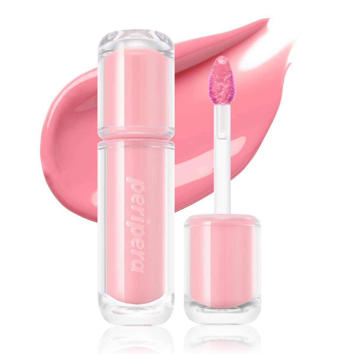 Peripera Juicy Peach front packaging shows shade and glossy finish benefit