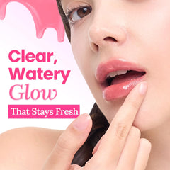 Peripera texture swipe showing watery glossy finish and buildable coverage