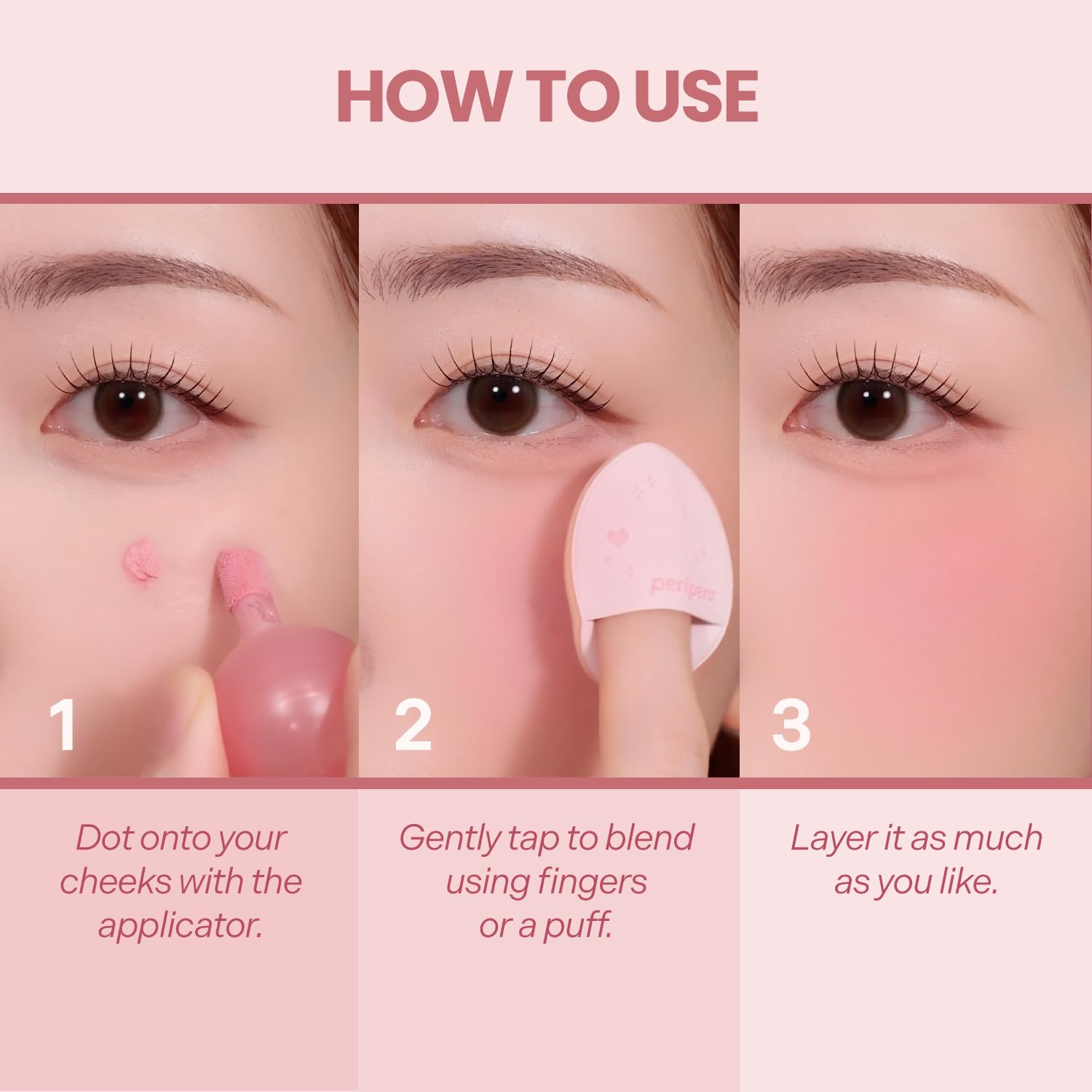 Peripera packaging label detail highlighting product name and benefits