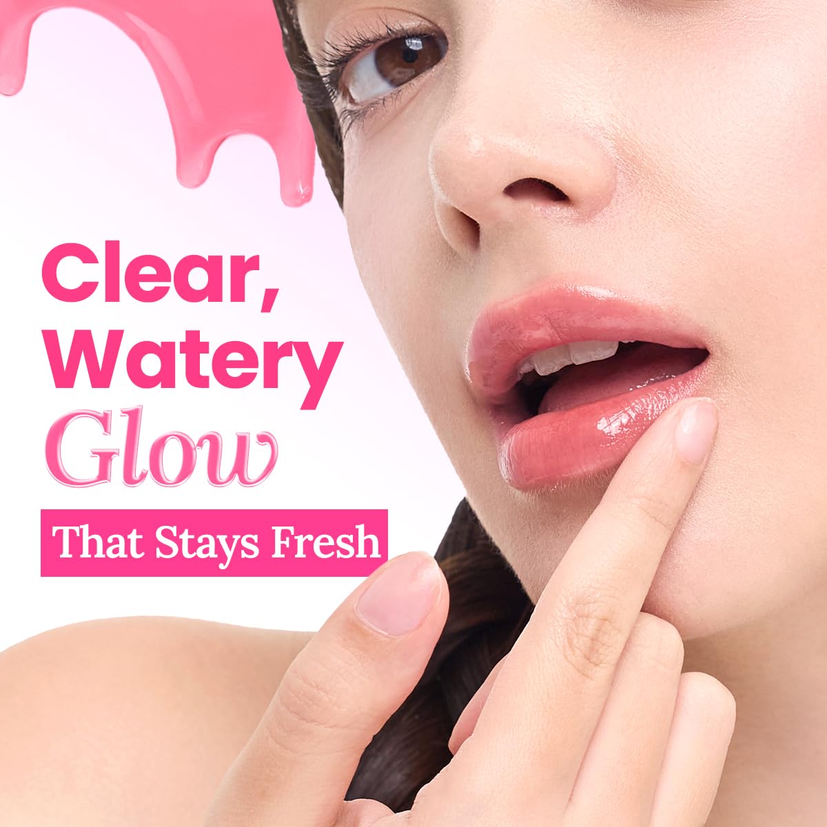 Peripera PLUM FIZZ texture swiped to show watery glossy finish