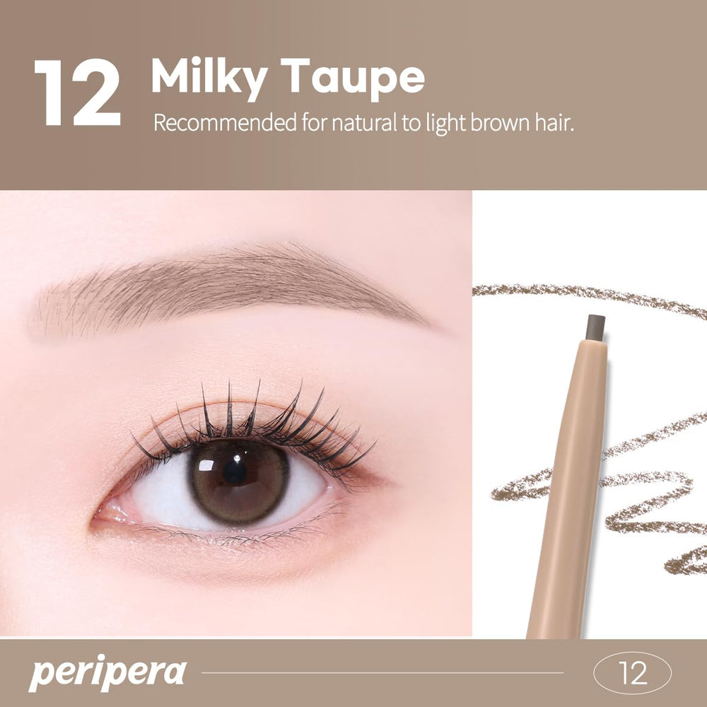 Peripera pencil in makeup bag lifestyle shot conveying portability and on-the-go touch-ups