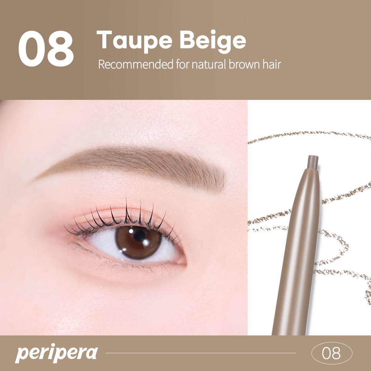 Peripera pencil beside a coin for scale showing travel-friendly compact benefit
