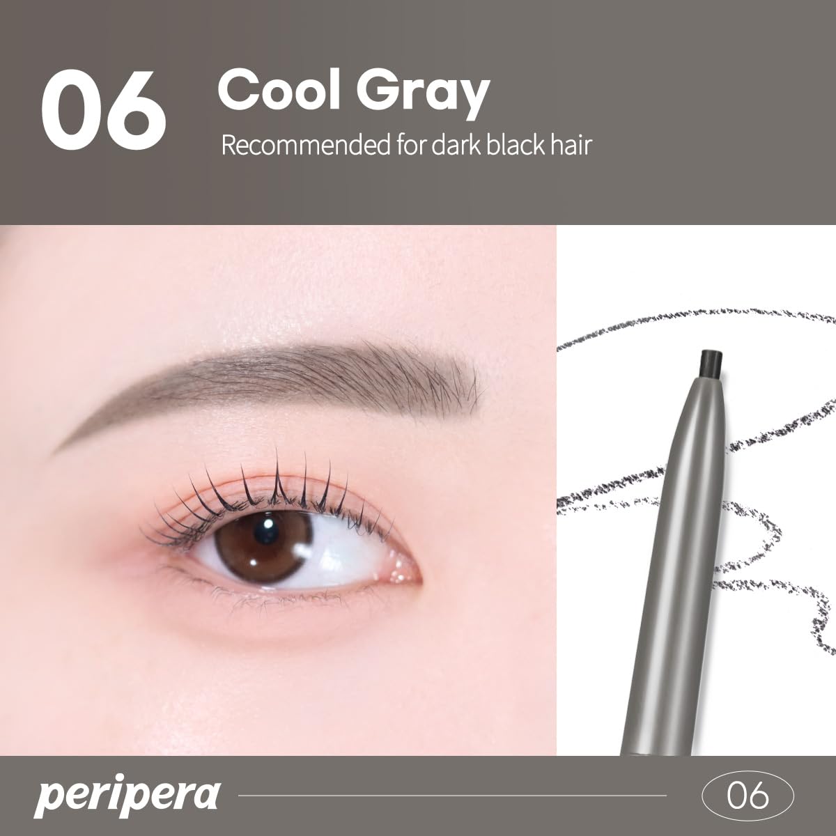Peripera pencil next to ruler showing compact travel-friendly length