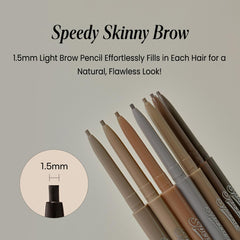 Peripera dual-ended pencil with spoolie in hand for easy blending and shaping