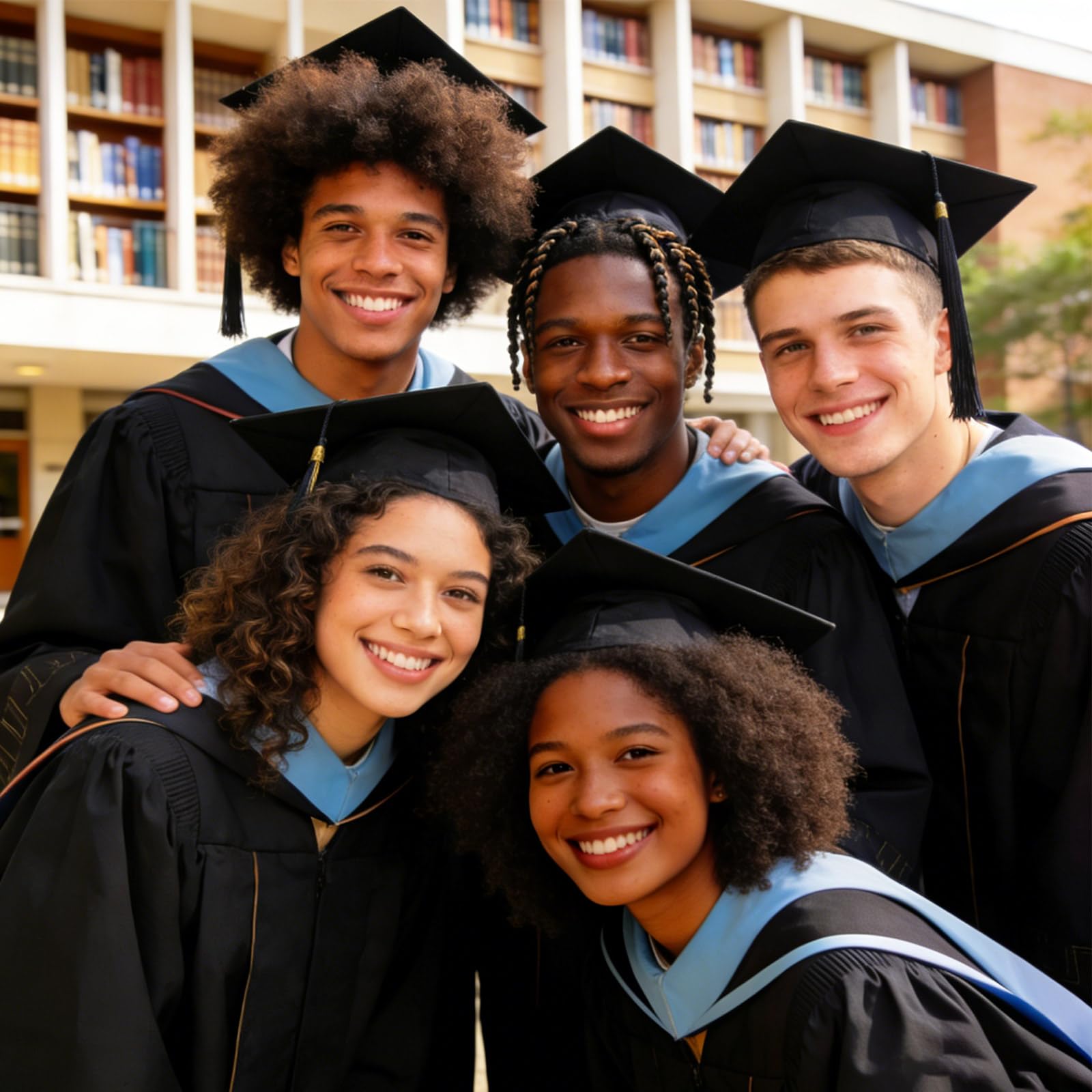 PerldVerge lifestyle graduation photo of graduate wearing secure, confident cap