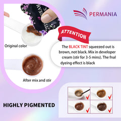PERMANIA application brush and tools arranged to show quick precise application