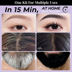 PERMANIA applicator and small brush display for precise lash and brow application