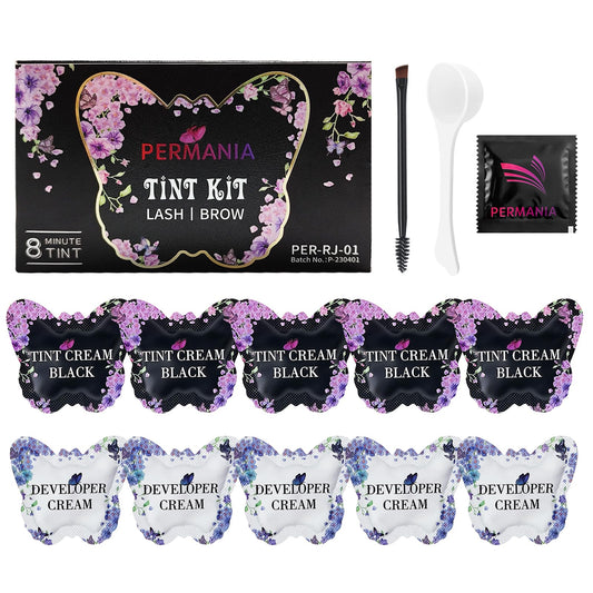 PERMANIA kit front packaging showing professional lash color, easy at-home use