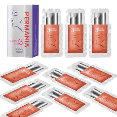 PERMANIA front pouch showing Step #3 prep sachets and clear labeling benefits hygiene