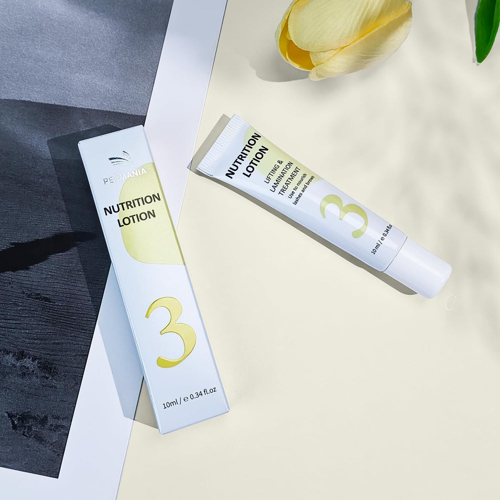 PERMANIA lotion on salon station with tools showing professional finishing step benefit