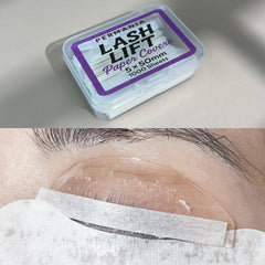 PERMANIA strip next to hand showing scale and precise sizing for lashes