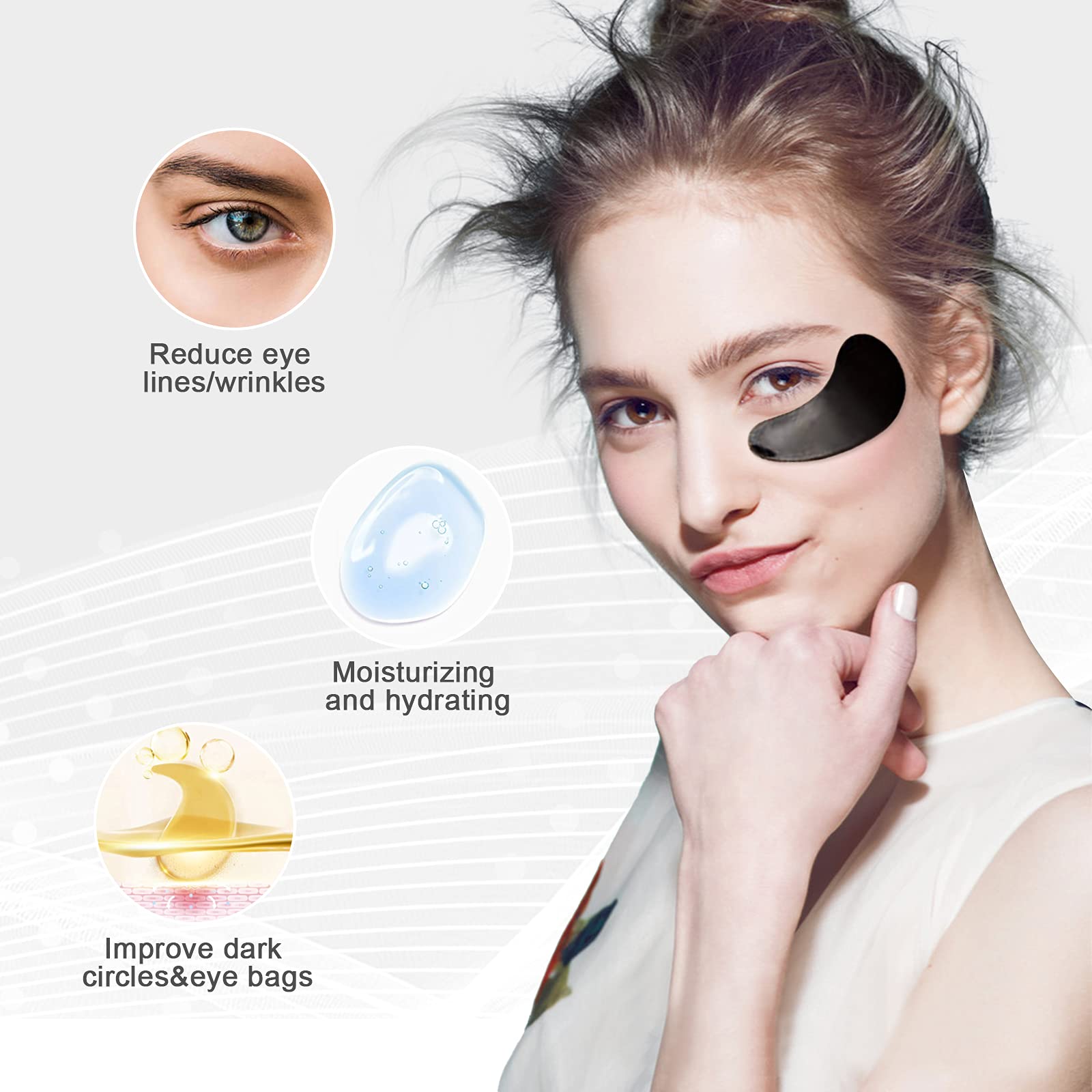 Permotary applied under eye showing smooth fit and quick refresh