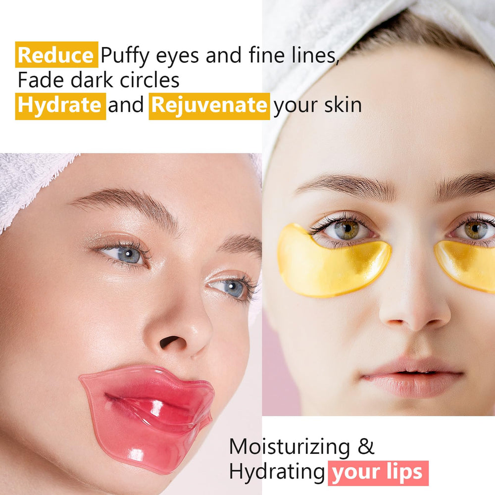 Permotary eye mask close-up on skin highlighting gold shimmer and hydration