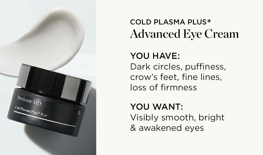 Applying Perricone MD eye cream with fingertip to reduce puffiness and lines