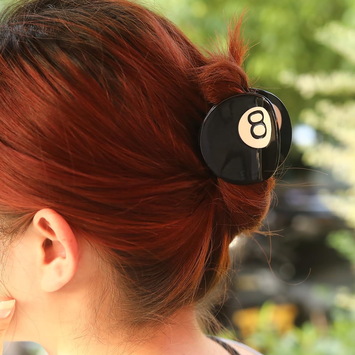 PERSONFUN clip worn in a bun demonstrating wearable style benefit: keeps hair in place