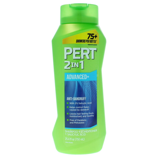 Pert front packaging 25.4 oz bottle showing label and size, boosts routine simplicity